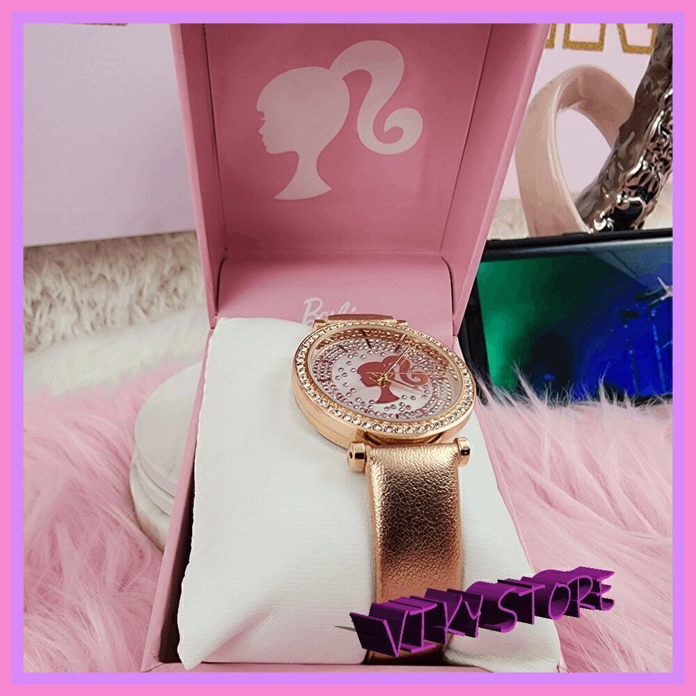 NWT 💕 Barbie Wrist Watch Gold Like Rhinestones - Glamorous Timepiece #7095 💕